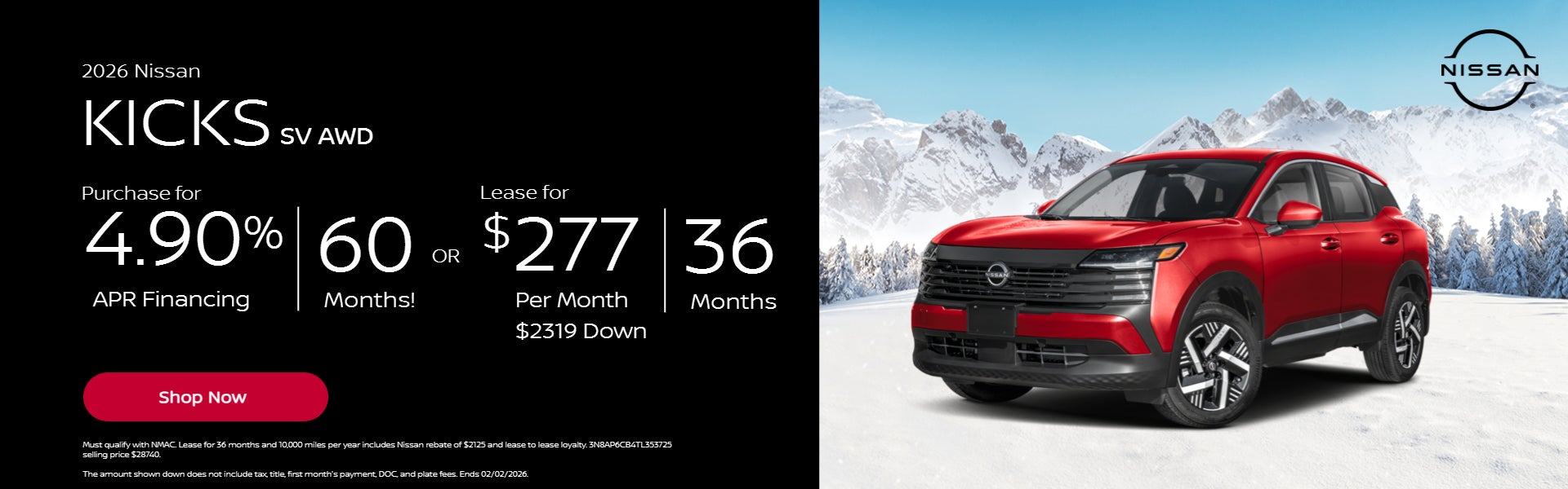 2026 Nissan Kicks SV AWD