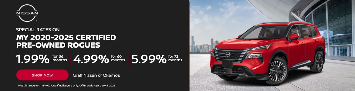 Special Rates on MY 2020-2025 Certified Pre-Owned Rogues