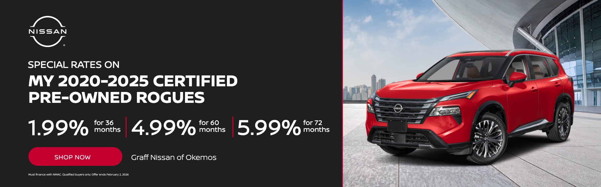 Special Rates on MY 2020-2025 Certified Pre-Owned Rogues